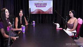 blonde in lingerie during public casting session