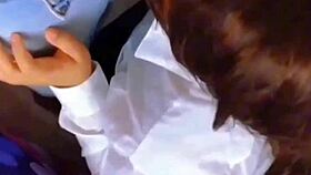 Student seduces teacher, returns home destroyed, swallowing semen eagerly.