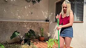 i'm the hot crossdresser everyone wants to help in the yard