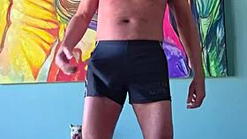 pervy guy loves how these shorts grab his cock 😈