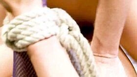 Is This Tied Bitch In Fishnets Ready For Humiliation And Cumshot By Two Men?