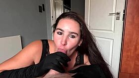 Pov Handjob And Blowjob With Satin Gloves Cumshot