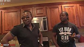 Jade calls the plumbers for a wild creampie with big black cocks!