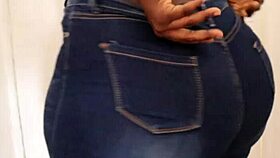 a milf showcases her big bumbum in this neutral presentation, highlighting her ample curves.