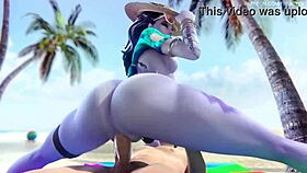 overwatch widowmaker big ass beach sex
