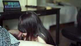 female employee offers shaved pussy for promotion, squirting orgasm!