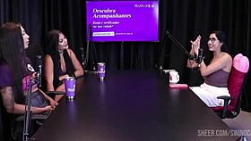 blonde in lingerie during public casting session