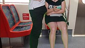 Girl In Dress, You're Giving Handjob And Blowjob On Train!