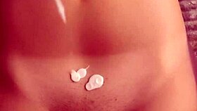 massaging busty cousin's big tits and pussy