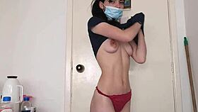 She spots her partner in lingerie and talks her into riding.