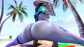 overwatch widowmaker big ass beach sex