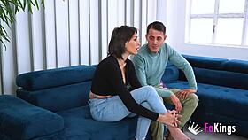 Spanish Brunette Hottie Has Sex with Boyfriend for Us