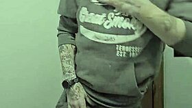 Skinny Girl Strips Naked in Bathroom with Monster Cock