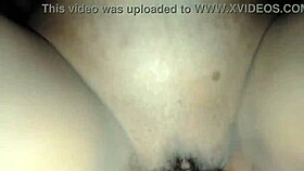 Girlfriend spreads her tight pussy and rides my cock. Until squirt fills her.