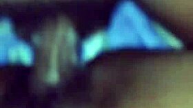 Hairy ebony student gets creampie from boyfriend in college