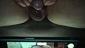 Mature European Woman Gives Handjob to Monster Cock in Bedroom