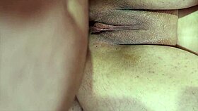 I watch her insert the monster cock into her big ass.