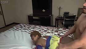 SlipperyCherry18 gets bent over for a hard doggystyle fuck