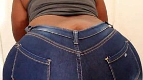 a milf showcases her big bumbum in this neutral presentation, highlighting her ample curves.