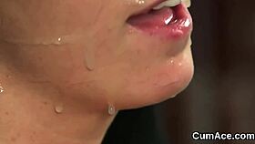 Nasty Babe Sucks Sperm Load In Bukkake Facial