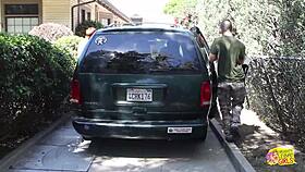 Short Haired Bimbo Drills Lesbian Slut with Toy!