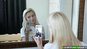 riley spread her pussy wide on the desk for her teacher to ravage in missionary blowjob