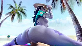 overwatch widowmaker big ass beach sex