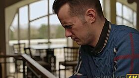 I caught brunette milf xenia nice masturbating in stockings, then fucked her with young british cock