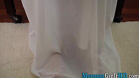 This teenage Mormon got nailed at work in a hardcore missionary position, bent over for cumshot