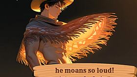 He moans so loud during his erotic solo orgasm with friend