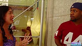 Young Slut Caught And Fucked By Big Black Cock Bandit