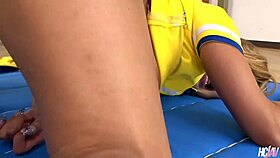 japanese cheerleader yui aoyama feels the thrill of banging her team