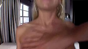 Watch this sexy blonde fucking her friend? It's a quickie with big tits.