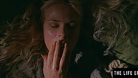 stunning blonde sweats while fingering to orgasm