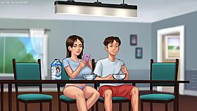 Stepsis Jenny Gets Naked And Plays With Her Huge Ass & Boobs - Summertime Saga 3D Porn Game