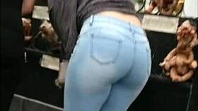 Latina Teen Shows Off Tight Jeans Ass Voyeur Style
