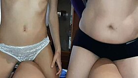 Skinny And Fat Bitches Rub Pussies On My Legs? Lesbian Illusion Girls Orgasm.