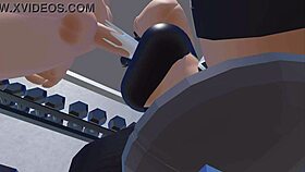 having fun with roblox at the gym