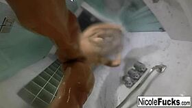 hot pornstar nicole aniston enjoys a steamy shower with blonde big tits masturbation.
