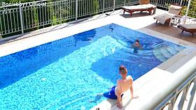 mona blue fucks her step brother in the pool.