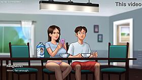 Stepsis Jenny Gets Naked And Plays With Her Huge Ass & Boobs - Summertime Saga 3D Porn Game