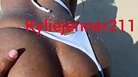 Ebony Latina Teen Gaping Ass On Beach