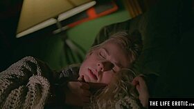 stunning blonde sweats while fingering to orgasm