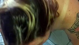 morning blowjob gets nasty with sucking, licking, sloppy latina swallowing and spitting on big ass cock