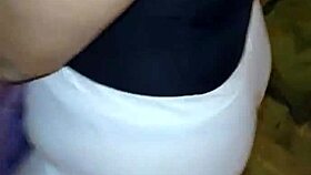 Mature whore in lingerie flashing on street gets ass licked and fucked