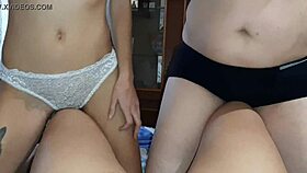 Skinny And Fat Bitches Rub Pussies On My Legs? Lesbian Illusion Girls Orgasm.