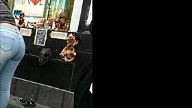 Latina Teen Shows Off Tight Jeans Ass Voyeur Style