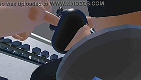 having fun with roblox at the gym