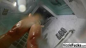 hot pornstar nicole aniston enjoys a steamy shower with blonde big tits masturbation.