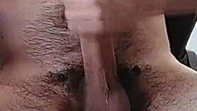 the latina amateur masturbates her monster cock hard and strong